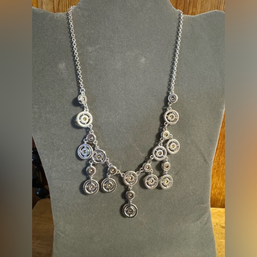 Monet Silver Tone Rhinestone Statement Necklace - image 4